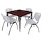 Regency Kahlo Square Table & Chair Sets, 36 W, 36 L, 29 H, Wood, Metal, Plastic Top, Mahogany TPL3636MHBK47GY - alternate 1